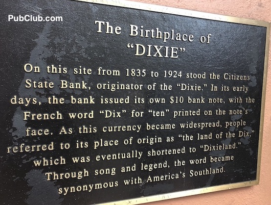 Birthplace of Dixie sign New Orleans