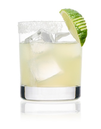 Classic margarita on the rocks with salt and lime