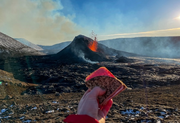 Iceland volcano eruption traditional Icelandic flatkaka food