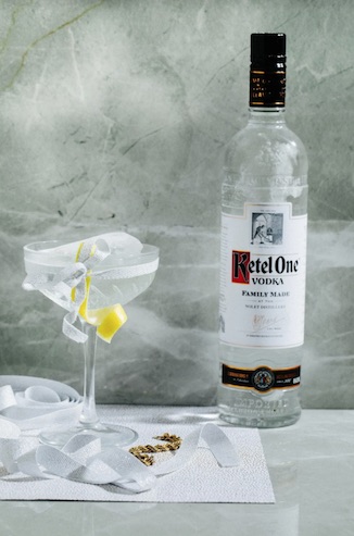 Ketel One vodka cocktail martini on ice