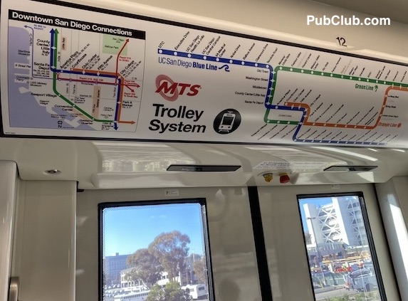 San Diego Trolley Blue Line map