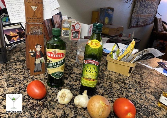 olive oil and vegetables