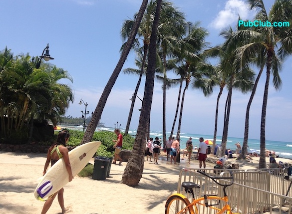 Waikiki Beach surfer girl