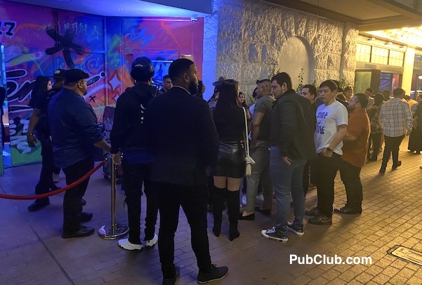 line at a nightclub
