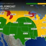 Thanksgiving week travel weather forecast map