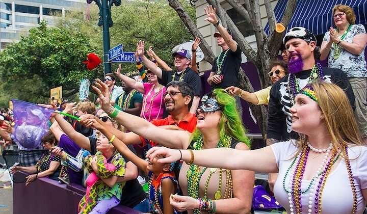 Mardi Gras parade spectators New Orleans