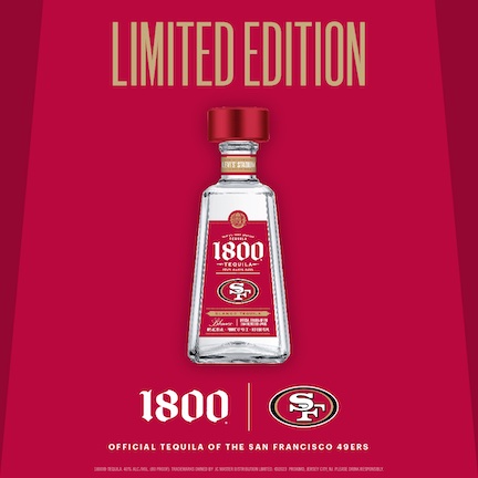 San Francico 49ers 1800 Tequila bottle