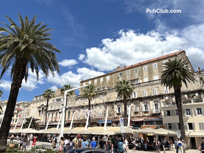 Split Croatia waterfront restaurants and the Palace Split Croatia waterfront restaurants and the Palace