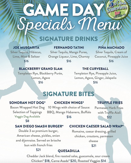 San Diego Margaritaville Padres game day specials