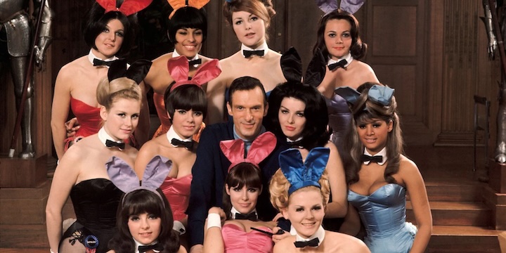 Hugh Hefner posing with Bunnies in 1966 Credit: Burt Glinn / Magnum Photos Hugh Hefner Playboy Club bunnies