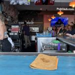 bar scene pretty girl champane water