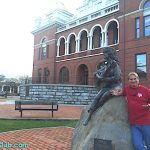 The Nightlife Blogger at the Dolly Parton statue in Sevierville, TN