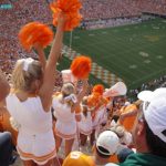 UT cheerleaders in the stands at Neyland Stadium
