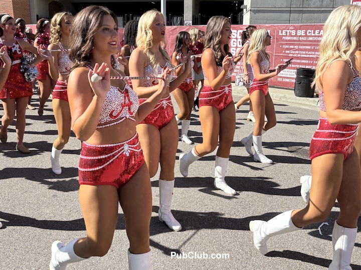The Crimsonettes march into Bryant-Denny Stadium