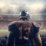 football player in a stadium AI generated